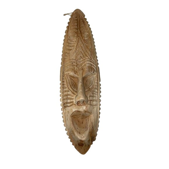 Hand Carved Tribal Wall Mask – Papua New Guinea – 12.5" Tall – Small Ethnic Art - Picture 1 of 16